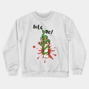 Bite me cartoon snake design Crewneck Sweatshirt